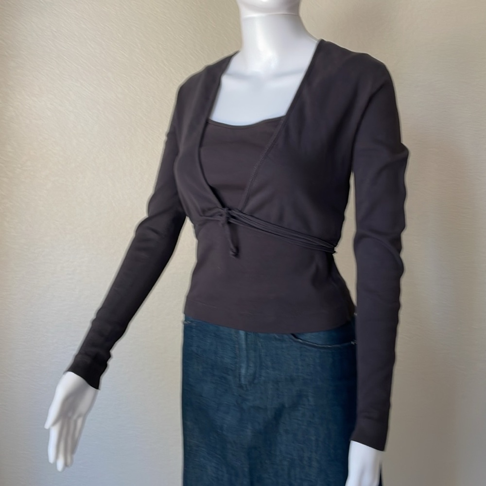 3Dots  two-piece top set
Sleeveless tank top , long sleeve tie front cardigan